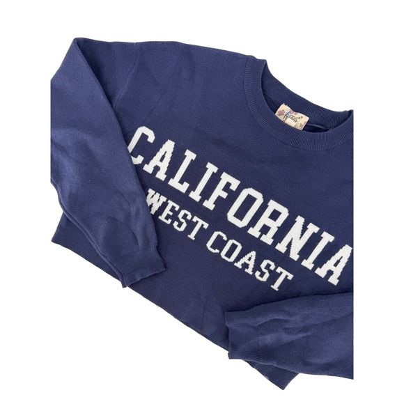 Hippie Rose Sweaters - Hippie Rose California West Coast Cropped Sweater Navy‎ Blue Varisty Boho Chic